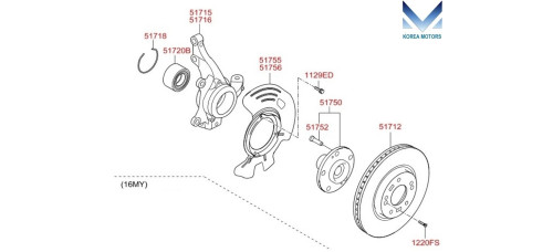 mobis front axle set for kia rondo carens 2013-16